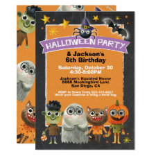 Kids Trick or Treaters Halloween Party Invitations
