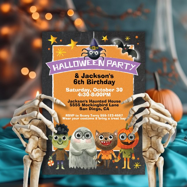 Kids Trick or Treaters Halloween Party Invitations (Creator Uploaded)