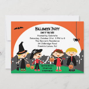 Kids Trick or Treating Halloween Invitation