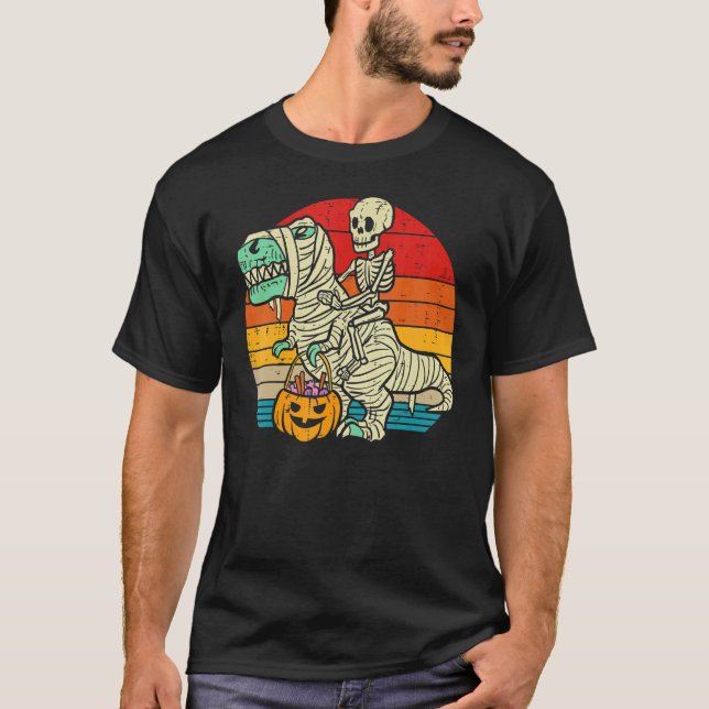 Kids Trick Rawr Treat Skeleton Trex Dino Toddler H T-Shirt (Front)