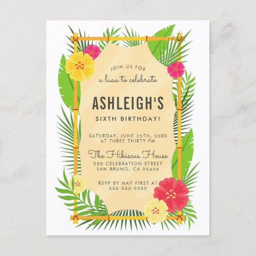 Kids' Tropical Bamboo Frame Luau Birthday Party