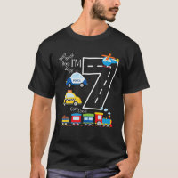 Kids Trucks Train 7Th Birthday Party Toddler 7 Yea