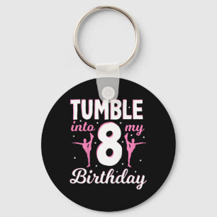 Kids Tumble Into 8 Birthday - Gymnastic 8th Keychain