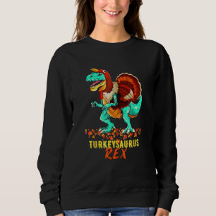 Kids Turkeysaurus Rex Dab Turkey Dino Toddler Than Sweatshirt