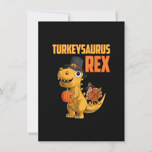 Kids Turkeysaurus Rex Turkey Dino Toddler Boys Tha Invitation
