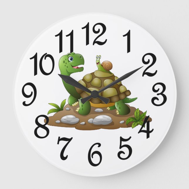 Kids Turtle Acrylic Wall Clock (Front)