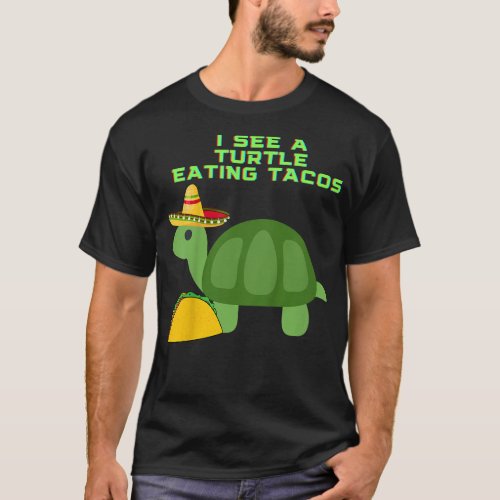 Kids Turtle Eating Tacos  T_Shirt