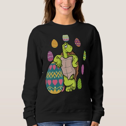 Kids Turtle Egg Hunting Easter Day Cute Animal Boy Sweatshirt