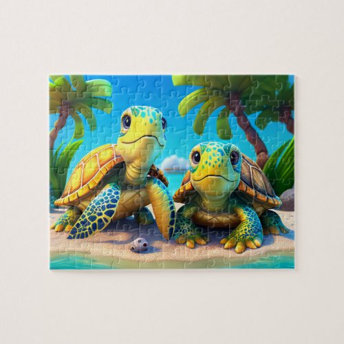Kids Turtles Jigsaw Puzzle _ Tropical