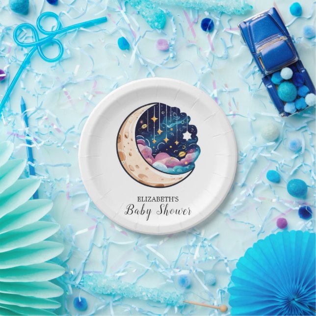 Kids Twinkle Stars Baby Shower Paper Plates (Party)