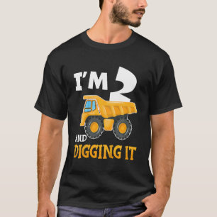 Kids Two 2yr 2th Birthday Construction Boy 2 Years T-Shirt