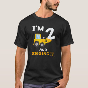 Kids Two 2yr 2th Birthday Construction Truck Boy 2 T-Shirt