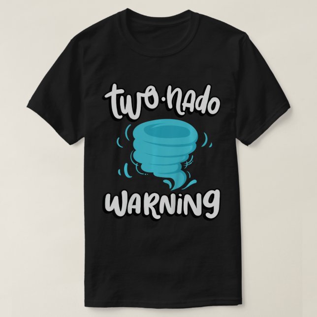 Kids Two-nado Warning 2nd Birthday Tornado Themed  T-Shirt (Design Front)