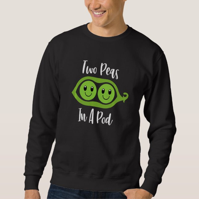 Kids Two Peas In A Pod  Brother Sister Twins Match Sweatshirt (Front)