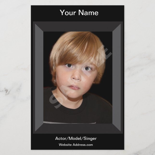 Kids two Sided Model Head-shot Comp/Zed Card Flyer (Front)
