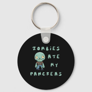 Kids Type 1 Diabetes Halloween - Zombies Ate Pancr Keychain
