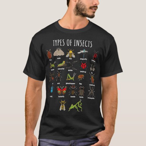 Kids Types Of Insects Bug Identification S T_Shirt