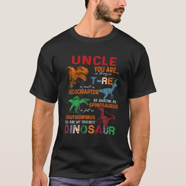 Kids Uncle You Are My Favorite Dinosaur Father's D T-Shirt (Front)