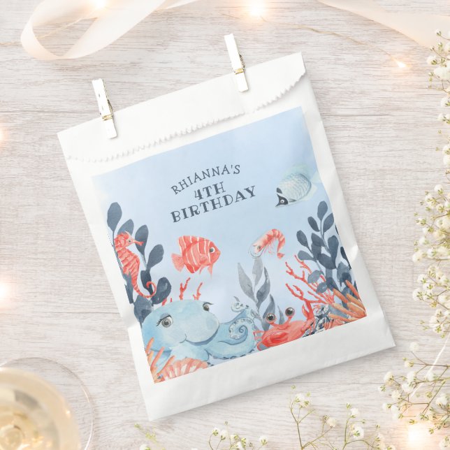 Kids Under The Sea Birthday Party Favor Bag (Clipped)