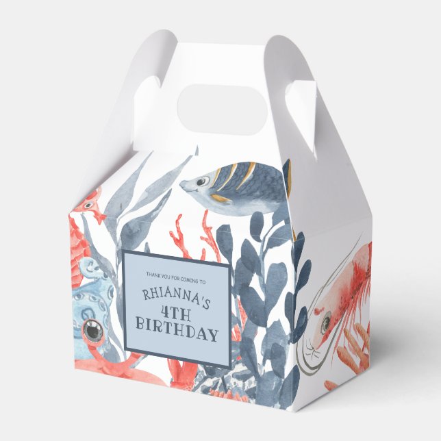Kids Under The Sea Birthday Party Favor Boxes (Front Side)