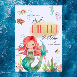Kids Under the Sea Mermaid Birthday  Invitation