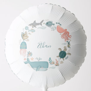 Kids Under the Sea Personalized Name Watercolor Balloon