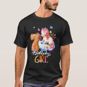Kids Unicorn 7Th Birthday I'm 7 Years Old Boys Gir T-Shirt