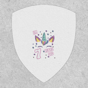Kids Unicorn 7th birthday i'm 7 years old girl uni Patch