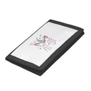 Kids Unicorn 7th birthday i'm 7 years old girl uni Tri-fold Wallet