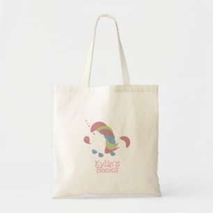 Kids Unicorn Colorful Library Book  Tote Bag