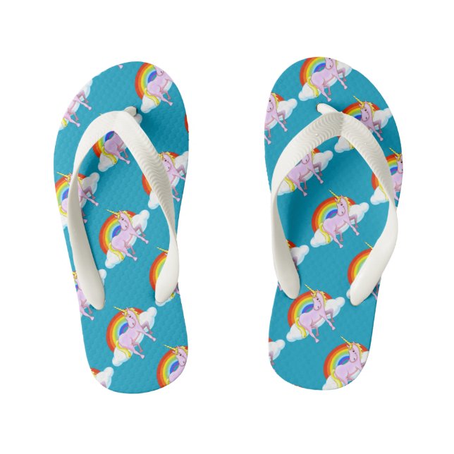 Kids Unicorn Flip-Flops Kid's Flip Flops (Footbed)