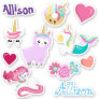 Kids Unicorn Friends Personalized Fun set Sticker