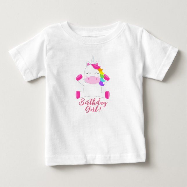Kids Unicorn Gold Eyes Horn T-Shirt Birthday (Front)