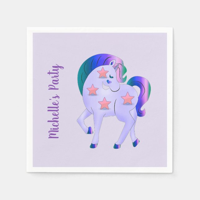 Kids Unicorn Party Napkins (Front)