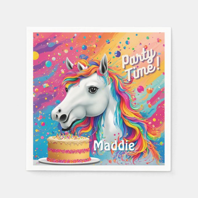 Kids Unicorn Party Napkins (Front)