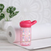 Cute magical rainbow girly pink trendy Unicorn pattern Water Bottle by Pink  Water