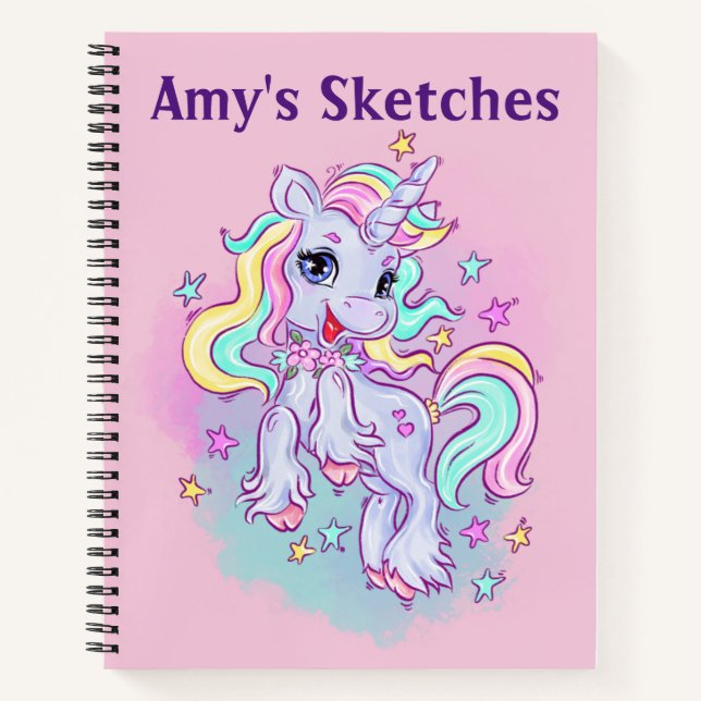 Kids Unicorn Sketch  Notebook (Front)