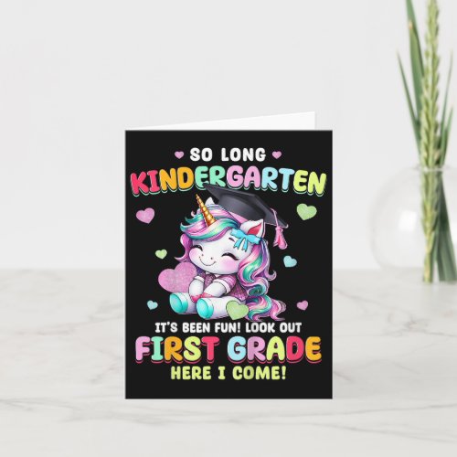 Kids Unicorn So Long Kindergarten Graduation Last  Card