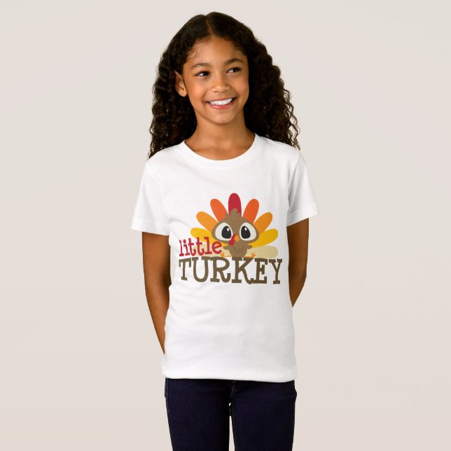 Kids unisex little turkey Thanksgiving t-shirt (Front Full)