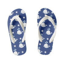Kids unisex whale pattern beach flip flops Kids unisex whale pattern beach flip flops