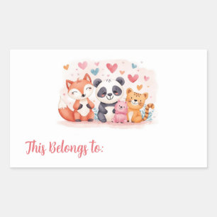 Kids Valentine Gift Labels Cute Animal Stickers