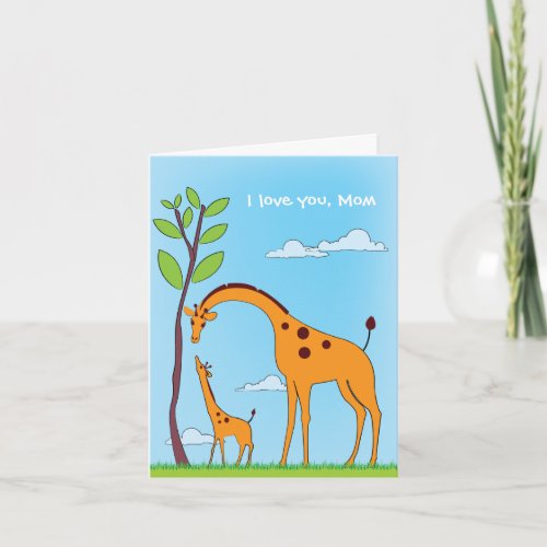 Kids Valentine Giraffe Love Card