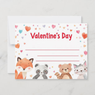 Kids Valentine Mini Note Cards   Cute Cartoons
