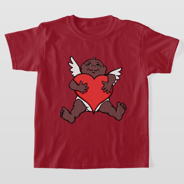 Kid's Valentine Shirts African Cupid Shirts (Laydown)