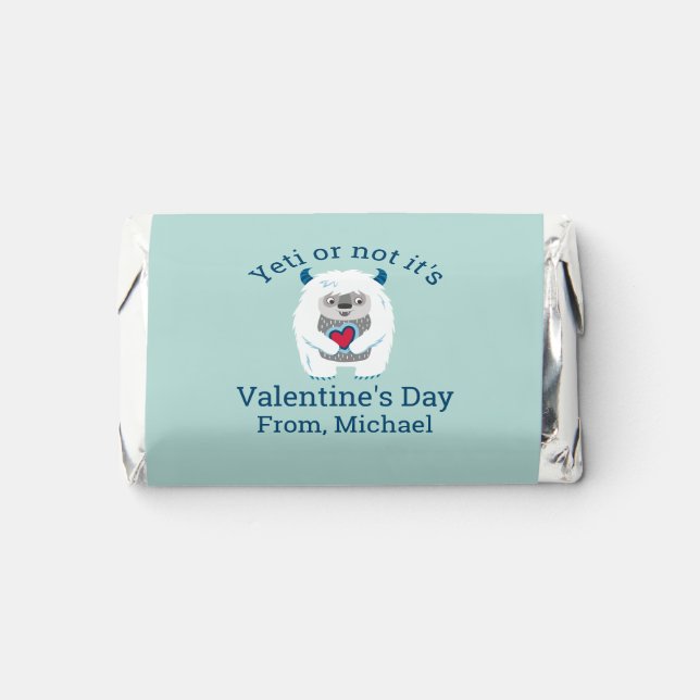 Kids Valentine Yeti Hershey's Miniatures (Front)