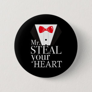 Kids Valentines Day Boys Mr. Steal Your Heart Suit Button