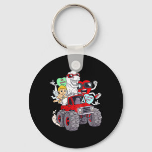 Kids Valentines Day Hearts T Rex Cupid Monster Tru Keychain