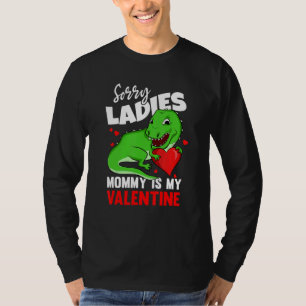 Kids Valentines Day Mommy Is My Valentine TRex Mom T-Shirt