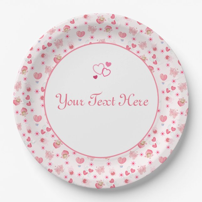 Kids Valentine's Day Paper Plates (Front)