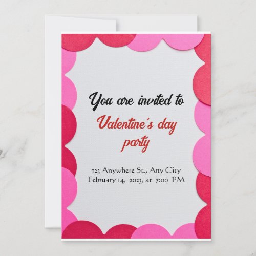 kids Valentines day party invitation card
